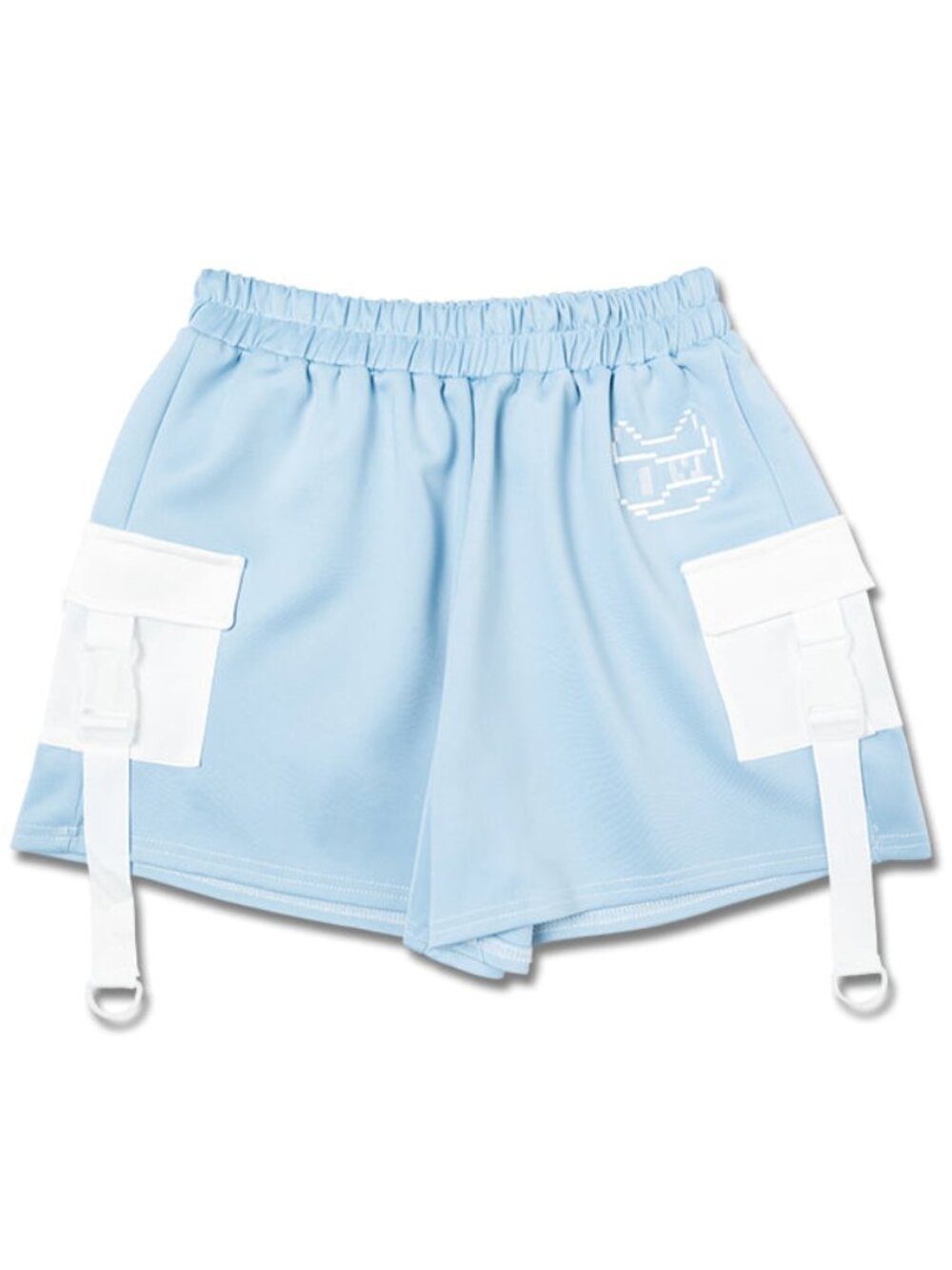 NEW ACDC RAG Dot Cat Gamer Pastel Blue White Shorts